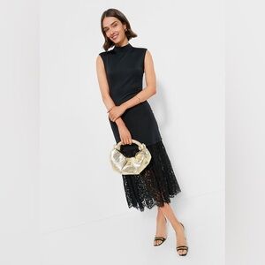 SEA NEW YORK Black Suzy Lace Sleeveless Midi Dress Size Medium New with tags